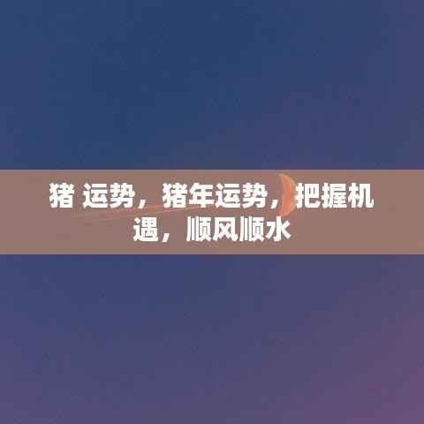猪年运势揭秘,把握机遇,顺风顺水,开启好运之旅!