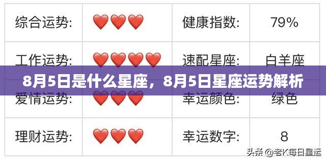 8月5日星座运势解析及特点揭秘