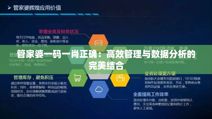 管家婆一码一肖正确:高效管理与数据分析的完美结合
