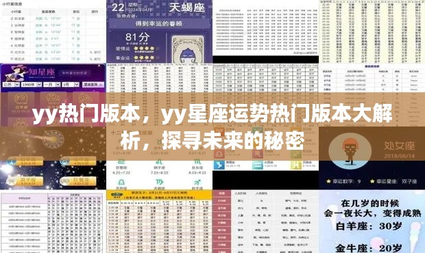 YY星座运势热门版本大解析,探寻未来秘密