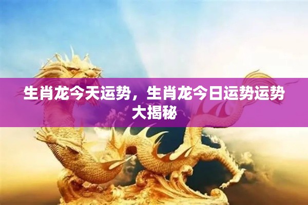 生肖龙今日运势大揭秘,运势详解与运势走向分析