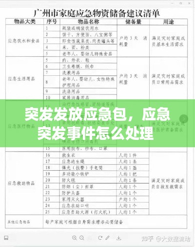 突发发放应急包,应急突发事件怎么处理