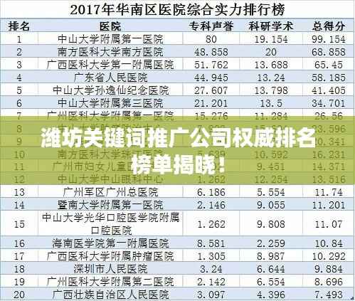 潍坊关键词推广公司权威排名榜单揭晓!